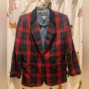 Vintage Red Plaid Sag Harbor Blazer